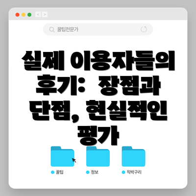 실제 이용자들의 후기:  장점과 단점, 현실적인 평가