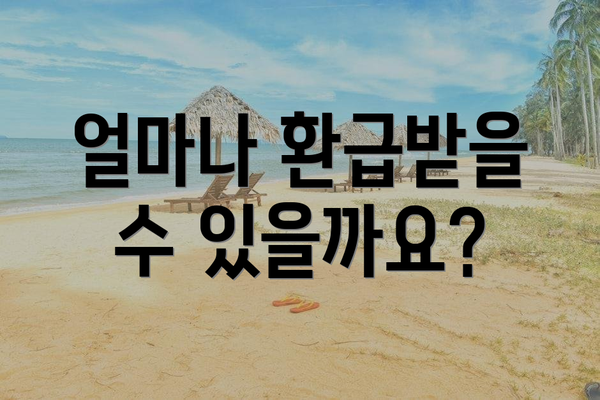 얼마나 환급받을 수 있을까요?