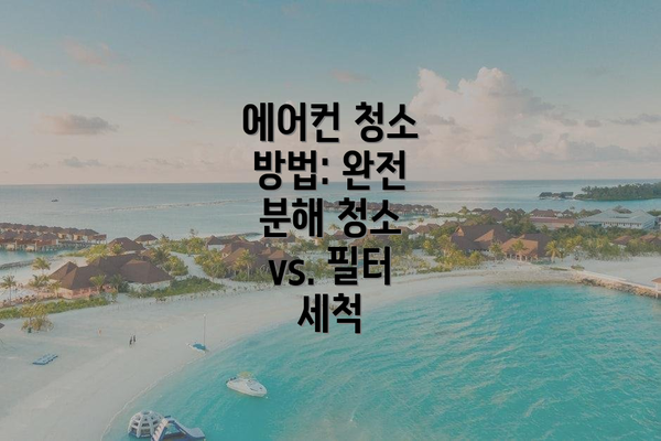 에어컨 청소 방법: 완전 분해 청소 vs. 필터 세척