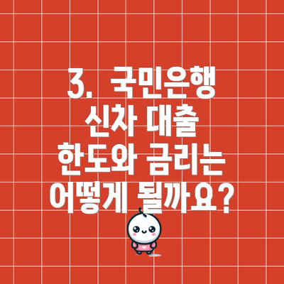 3.  국민은행 신차 대출 한도와 금리는 어떻게 될까요?