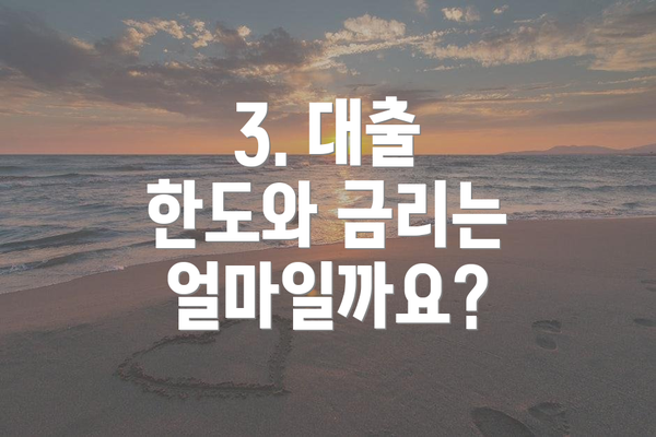 3. 대출 한도와 금리는 얼마일까요?