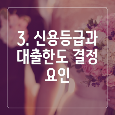 3. 신용등급과 대출한도 결정 요인