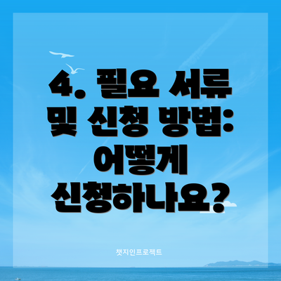 4. 필요 서류 및 신청 방법: 어떻게 신청하나요?
