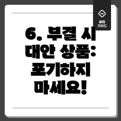 6. 부결 시 대안 상품:  포기하지 마세요!