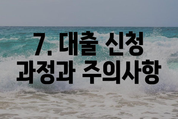 7. 대출 신청 과정과 주의사항