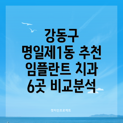 강동구 명일제1동 추천 임플란트 치과 6곳 비교분석