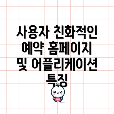 사용자 친화적인 예약 홈페이지 및 어플리케이션 특징