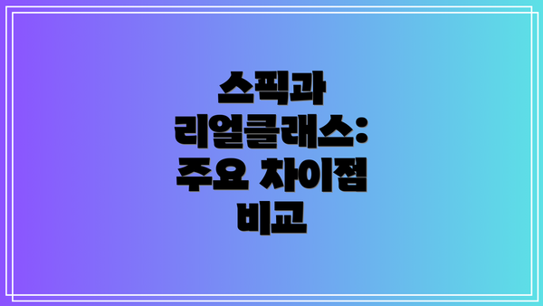 스픽과 리얼클래스:  주요 차이점 비교