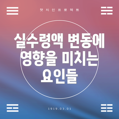 실수령액 변동에 영향을 미치는 요인들