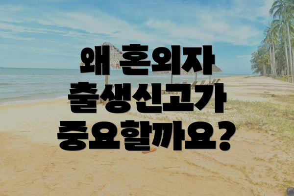 왜 혼외자 출생신고가 중요할까요?