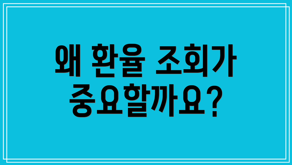 왜 환율 조회가 중요할까요?