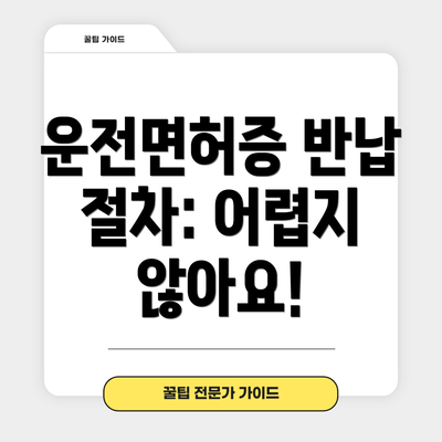 운전면허증 반납 절차: 어렵지 않아요!