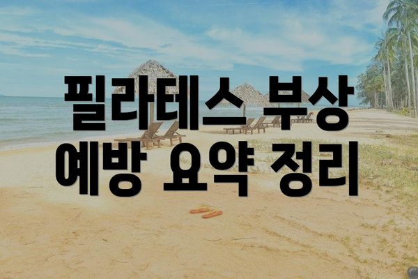 필라테스 부상 예방 요약 정리