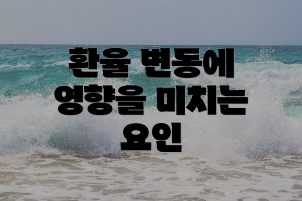환율 변동에 영향을 미치는 요인
