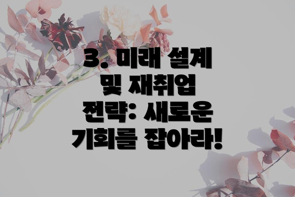 3. 미래 설계 및 재취업 전략: 새로운 기회를 잡아라!
