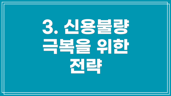3. 신용불량 극복을 위한 전략