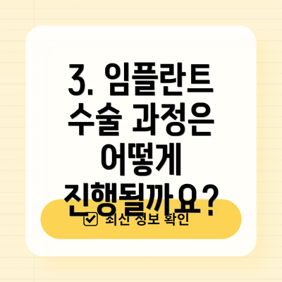 3. 임플란트 수술 과정은 어떻게 진행될까요?