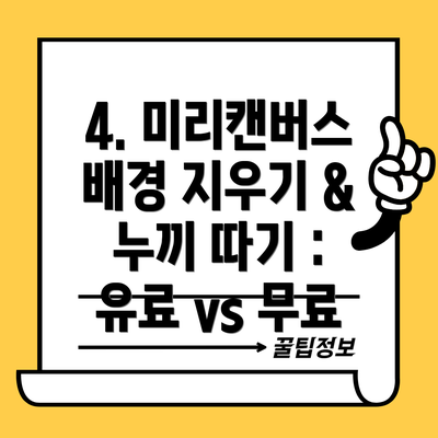 4. 미리캔버스 배경 지우기 & 누끼 따기 : 유료 vs 무료