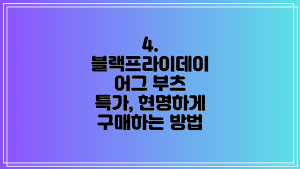 4. 블랙프라이데이 어그 부츠 특가, 현명하게 구매하는 방법