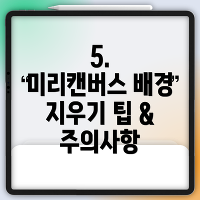 5.  미리캔버스 배경 지우기 팁 & 주의사항
