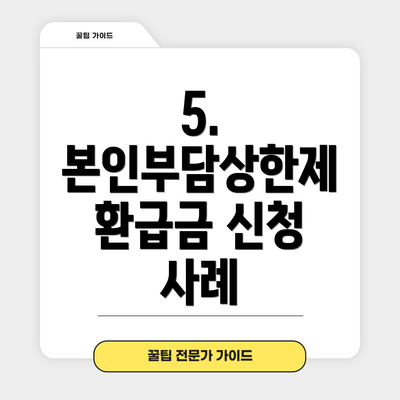 5.  본인부담상한제 환급금 신청 사례