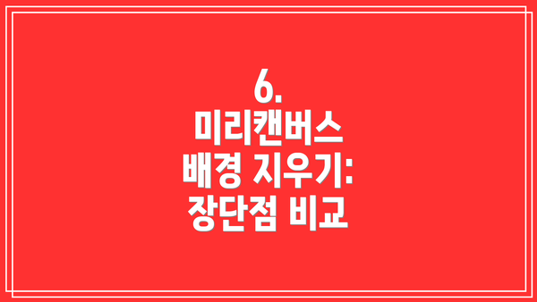 6.  미리캔버스  배경 지우기: 장단점 비교