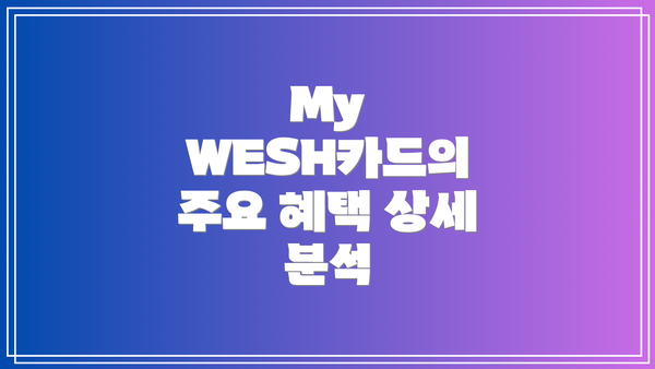 My WESH카드의 주요 혜택 상세 분석
