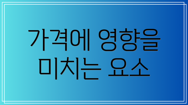 가격에 영향을 미치는 요소