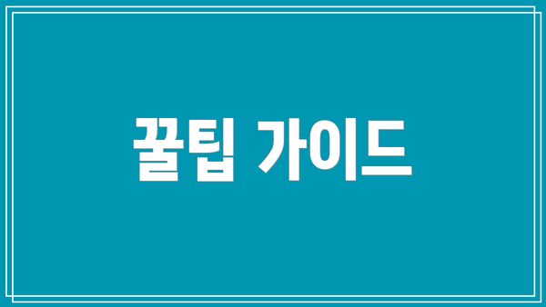 꿀팁 가이드