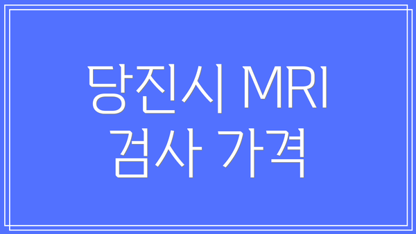 당진시 MRI 검사 가격
