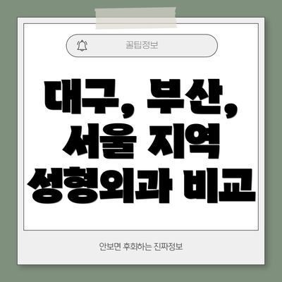 대구, 부산, 서울 지역 성형외과 비교