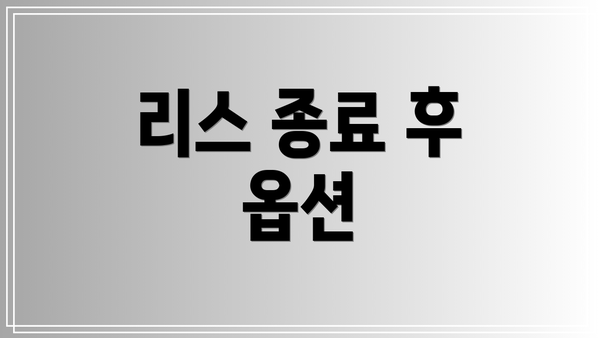 리스 종료 후 옵션