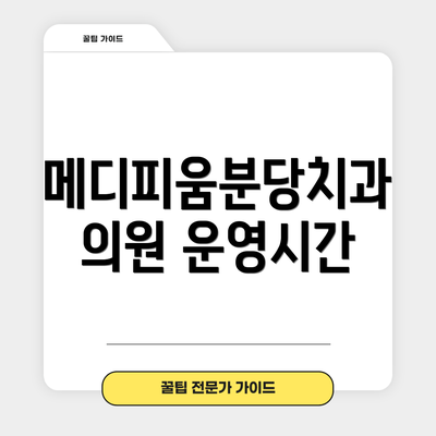메디피움분당치과의원 운영시간
