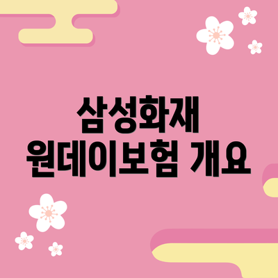 삼성화재 원데이보험 개요