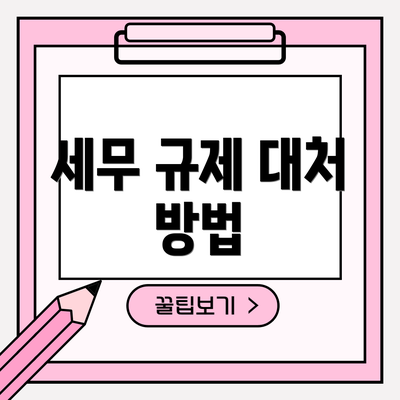 세무 규제 대처 방법