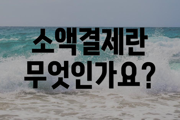 소액결제란 무엇인가요?