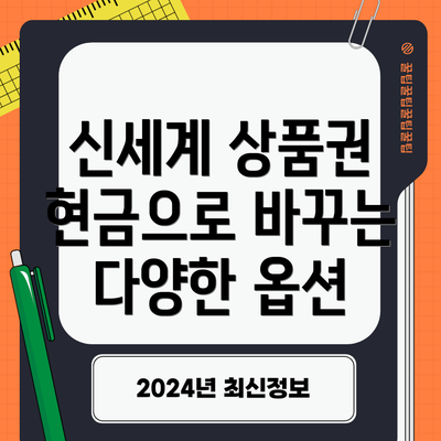신세계 상품권 현금으로 바꾸는 다양한 옵션