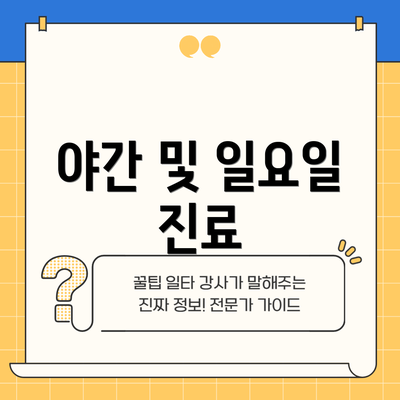 야간 및 일요일 진료