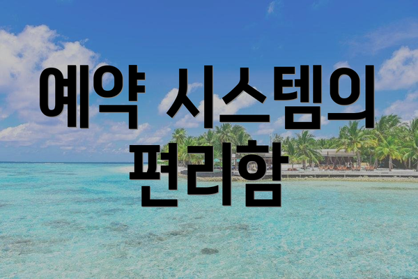 예약 시스템의 편리함