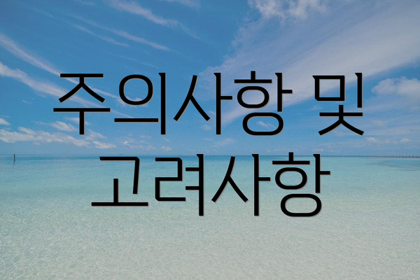주의사항 및 고려사항