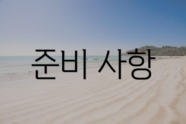 준비 사항