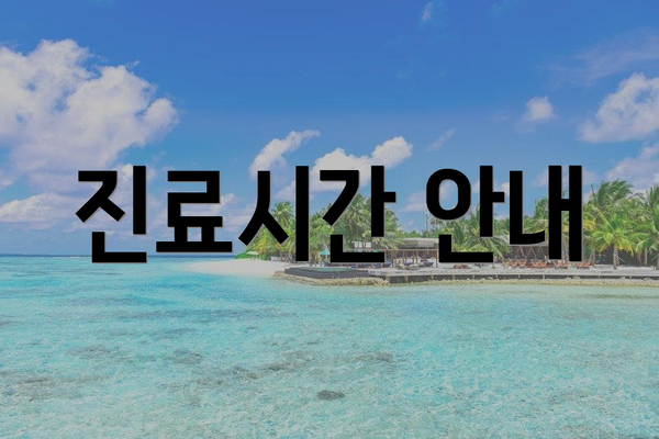 진료시간 안내