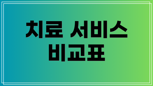 치료 서비스 비교표