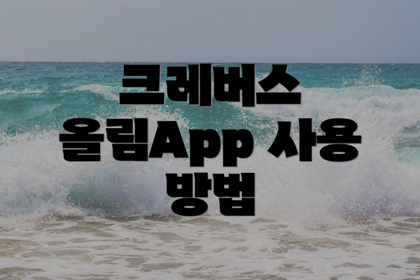 크레버스 올림App 사용 방법