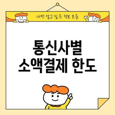 통신사별 소액결제 한도