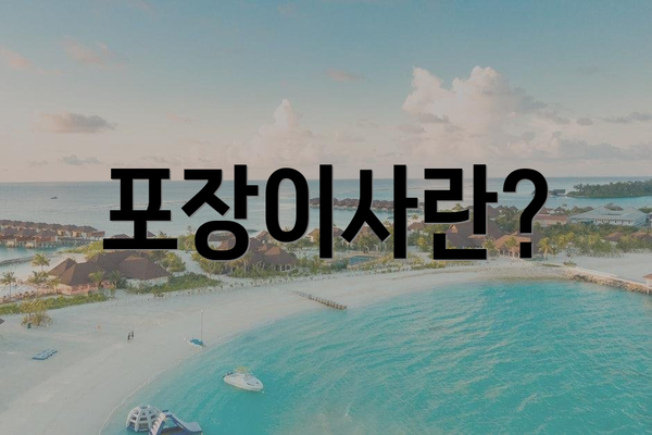 포장이사란?