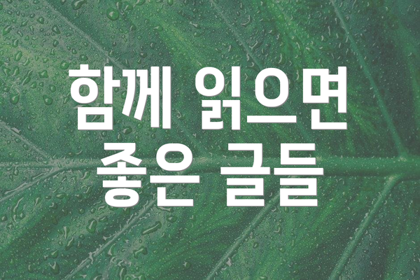 함께 읽으면 좋은 글들