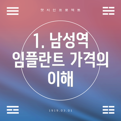 1. 남성역 임플란트 가격의 이해