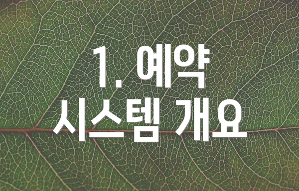1. 예약 시스템 개요
