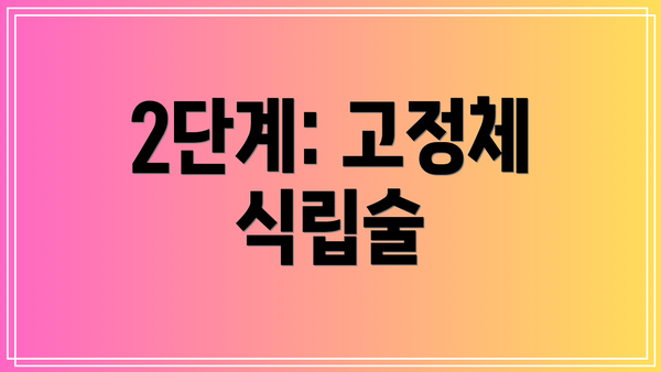 2단계: 고정체 식립술
